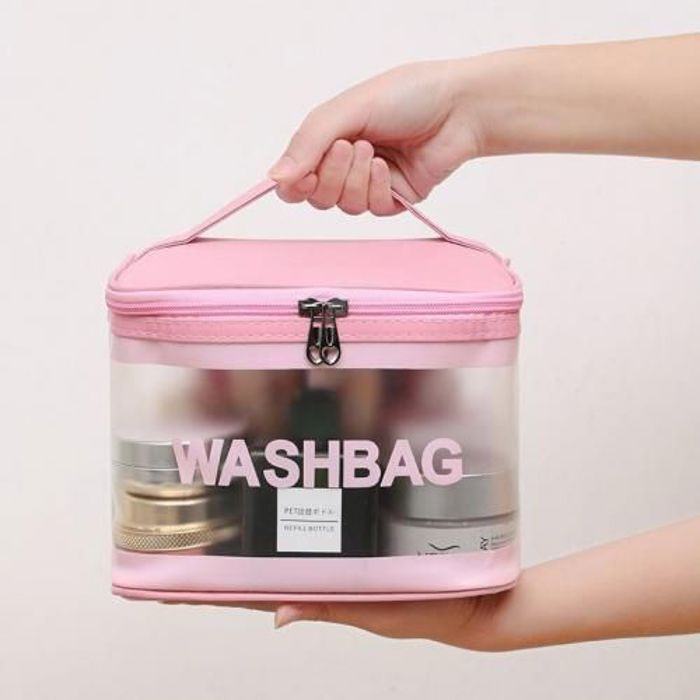 Trousse de Maquillage Washbag Transparente Avec Motif Lettre Waterproof