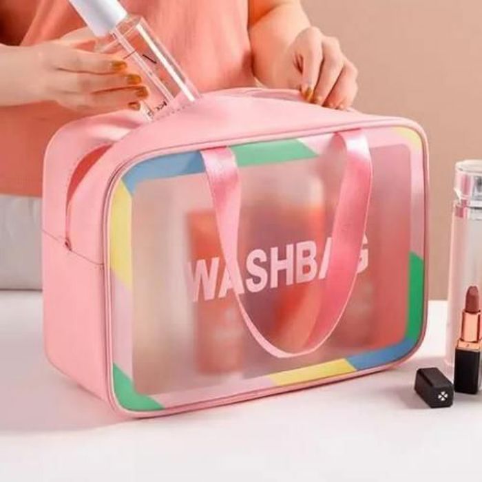 Sac de Maquillage Colorée Large Capacité Washbag Transparent Étanche