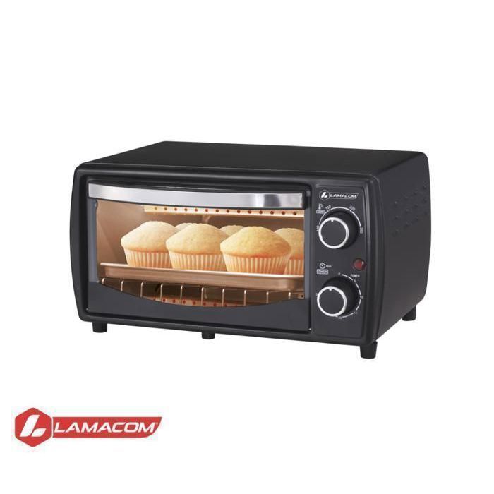 Mini four électrique - LAMACOM - 650W - 9L - Arrêt automatique - Cuisson rapide - Gril