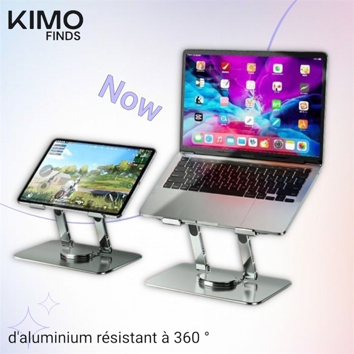 KIMO FINDS - Support pour Ordinateur Portable bureau rotatif en alliage d'aluminium résistant à 360 °, pour  PC MacBook