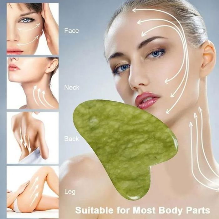 Gua Sha - Pierre Jade - Massage Facial - Double Extrémité