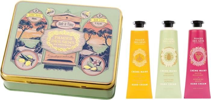 PANIER DES SENS COFFRET 3 CREME MAINS AMANDE MIEL RAISIN