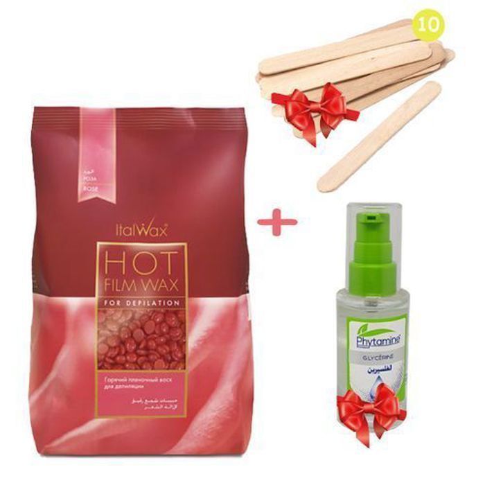 FILM WAX ROSE 1KG + 10 Spatules + Huile de glycérine Gratuitement