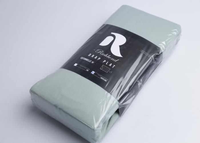 Drap Plat - RICHBOND - Coton - 240x270 cm - Vert d'Eau - Lavable - Uni