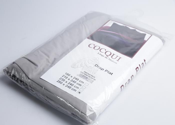 Drap plat - COCQUI - 260x240 cm - Poly coton - Couleurs printanières - Lavable