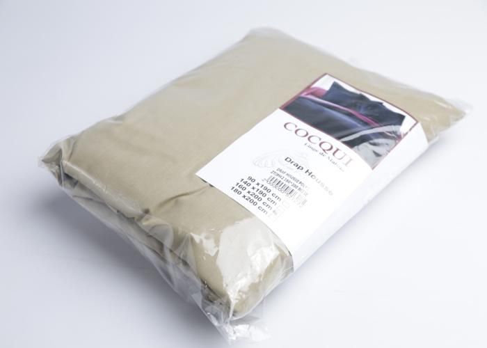 Drap-housse - COCQUI - ZTDM42 - 160x200 cm - Beige - Poly coton