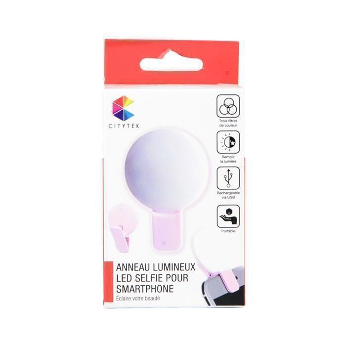 Lampe Selfie - CityTek - MF109267 - LED - Rechargeable - Compacte