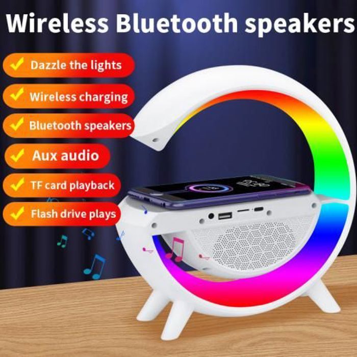 Chargeur sans fil et Speaker Bluetooth USB Avec Lampe LED Multicouleurs Intelligente