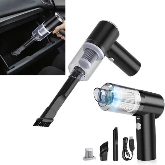 Mini Aspirateur à Main De Voiture et Maison Portable Rechargeable Avec Lumière LED
