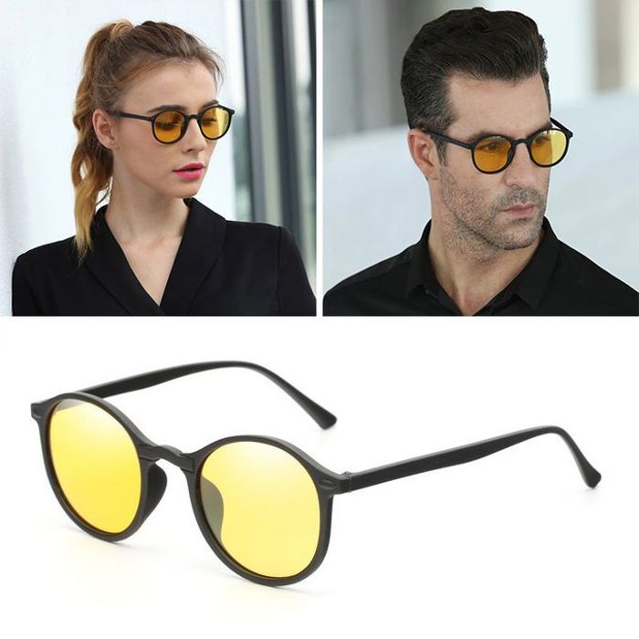 Petites Lunettes de conduite jaune anti-éblouissement