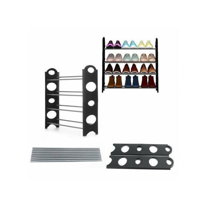 Meuble à chaussures - GENERIC - Empilable 12 Paires - Métal - 4 Étages - Durable et facile à assembler