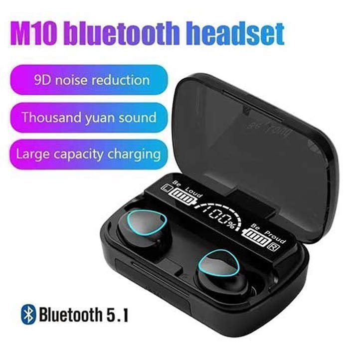 Ecouteurs sans fil - M10 TWS - Bluetooth 5.1 - Stéréo - Étanche - Autonomie prolongée