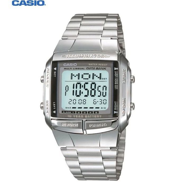 Casio montre Homme Chrono lumière teleemo Quartz Digitale Acier DB-360-1ADF)