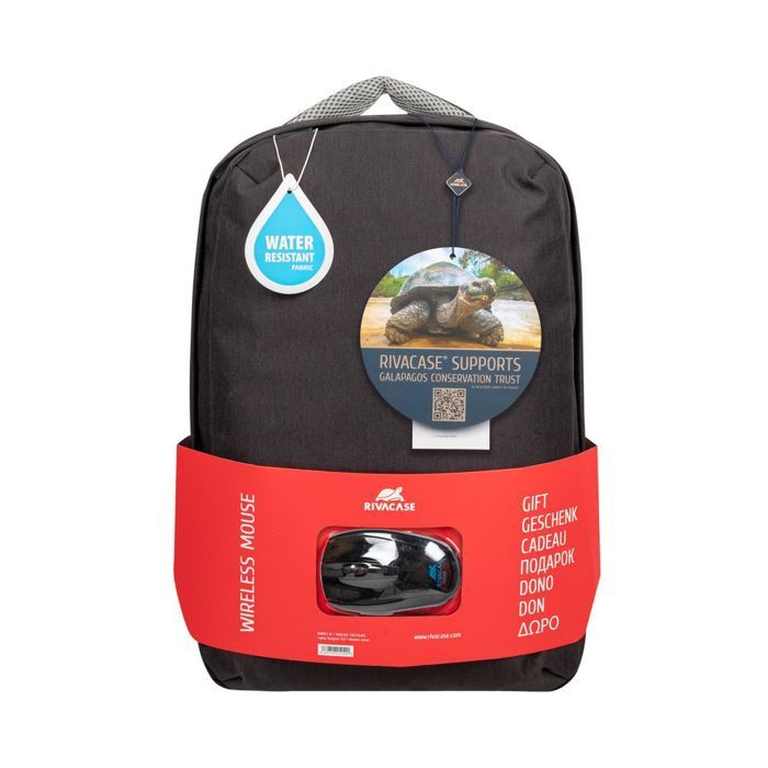 Sac à dos - Rivacase - 7563 - Noir souris - Tissu hydrofuge - Protection antivol