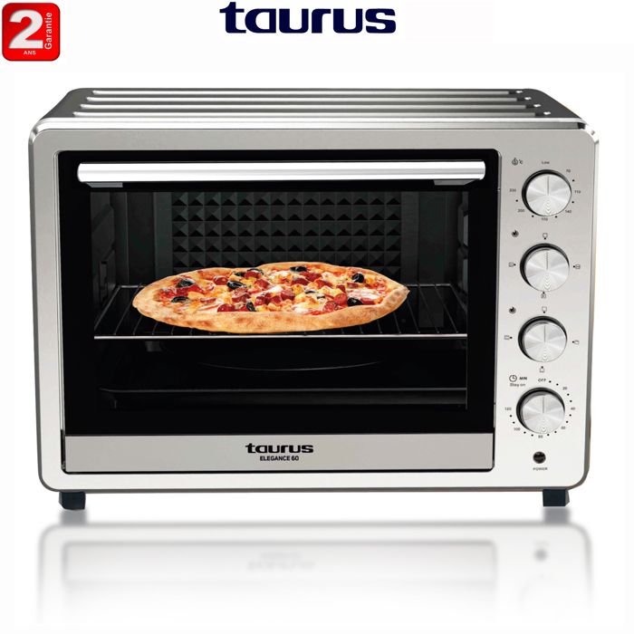 Four Electrique Inox ELEGANCE60L ,double vitrage, lampe , Température jusqu'à 230C°, Convection - 2 ans de garantie