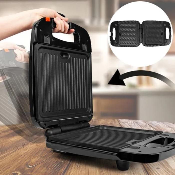 Appareil Panini 1200W - GENERAL - Plaques Antiadhésives - Gaufrier - Grill