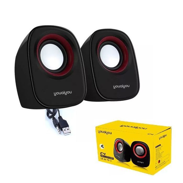 youaiyou Haut Parleurs C4 Stereo Speakers multimédia Pc 3.5w -Jack -Usb
