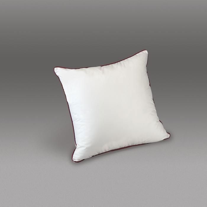 Oreiller - MAISON GOOD AND WELL - Fibra Plus - 60x60 cm - Confort médium - Couleur blanche et bordeau