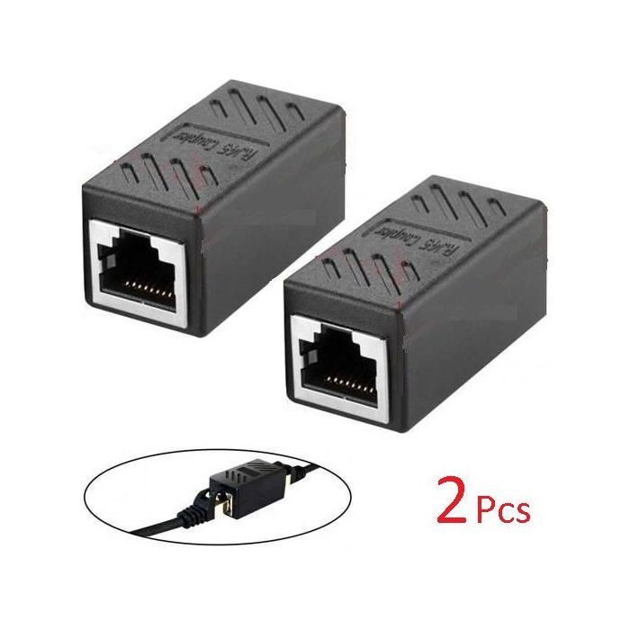 2 Prolongateur de cable Ethernet coupleur RJ45 cat 5 cat 6 cat6a femelle à femelle