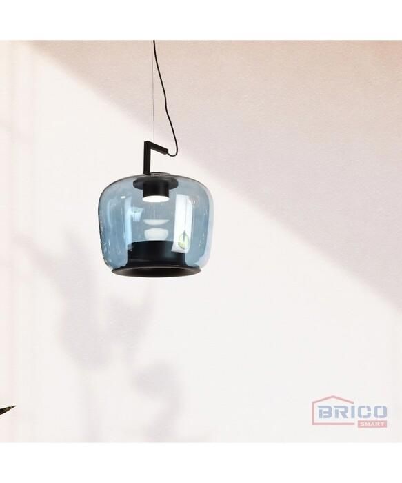 SUSPENSION LED FLEURO BLEUE EN VERRE 280*240 MM 9W 3000K