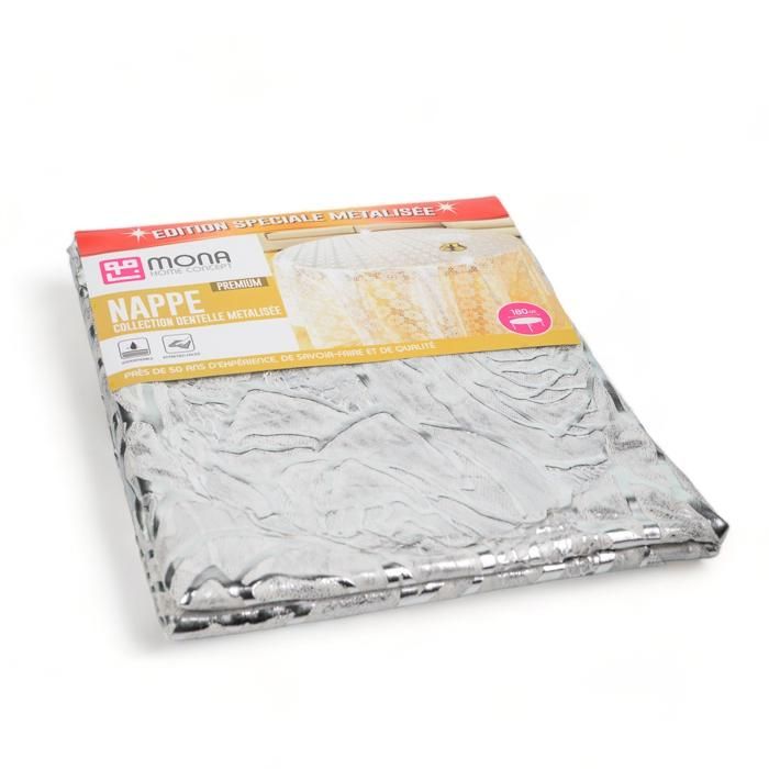 Nappe dentelle métallisée - Ronde - 180 cm - Donglage - Couleur Aléatoire