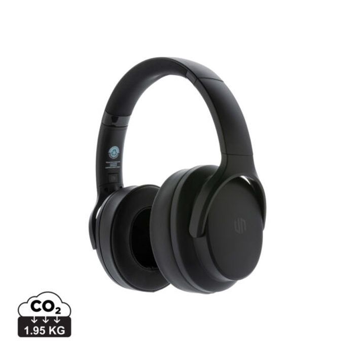 CASQUE AUDIO EN PLASTIQUE RECYCLÉ RCS PALO ALTO, NOIR