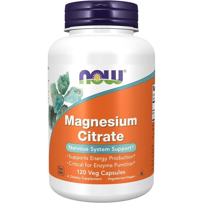 Magnesium Citrate Enzyme Function Nervous System Support 120 Veg Capsules