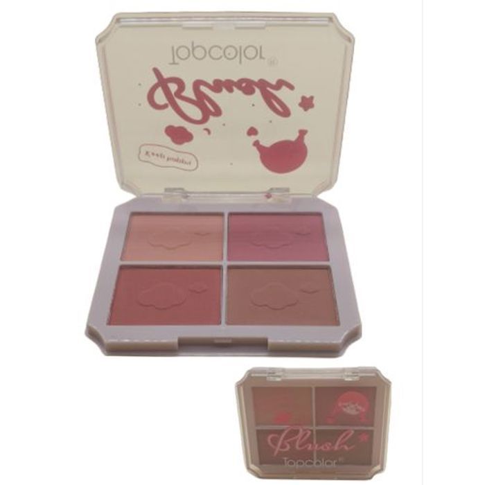 Fard à joues - HD Matte Blusher - Palette de 4 couleurs - Effet mat - Longue tenue