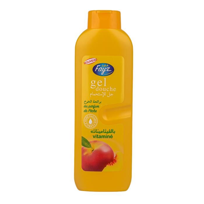 Gel Douche - FAYZ - Pêche - 750 ml - Sans alcool - Sans colorant