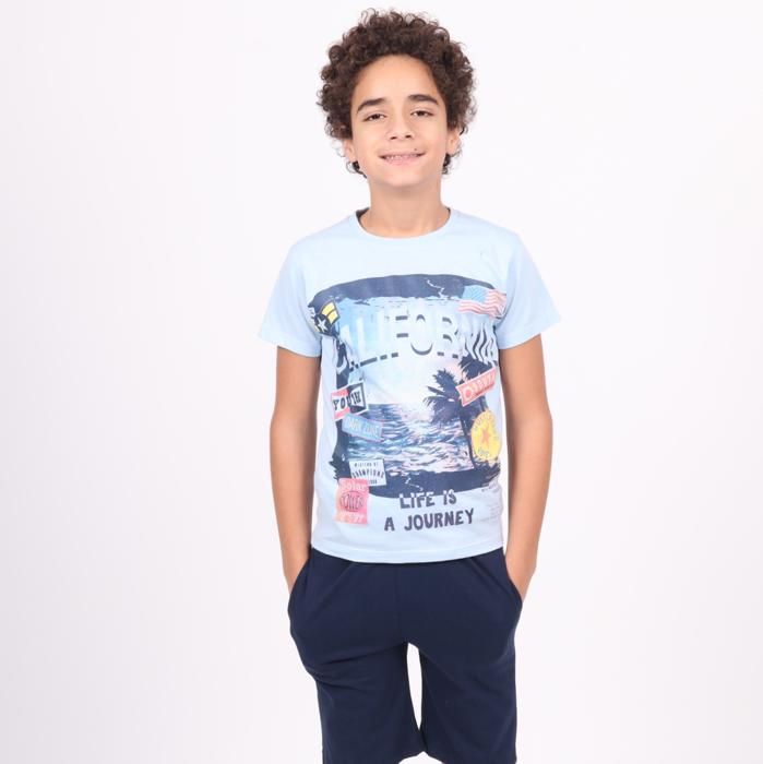 T-Shirt Garçon California - Bleu Ciel