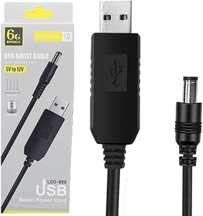 Cable Alimentation Usb Boost Line DC 5V a DC 12V LDO-888 5,5mm