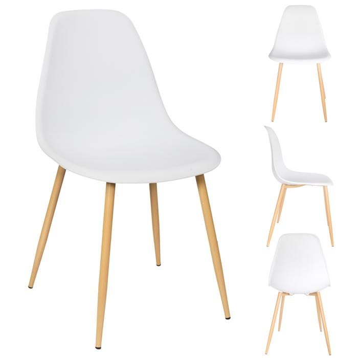 CHAISE SCANDINAVE GUSTAV BLANCHE PIEDS METAL M6