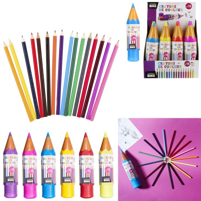 CRAYON TROUSSE AVEC COULEURS X16 M24