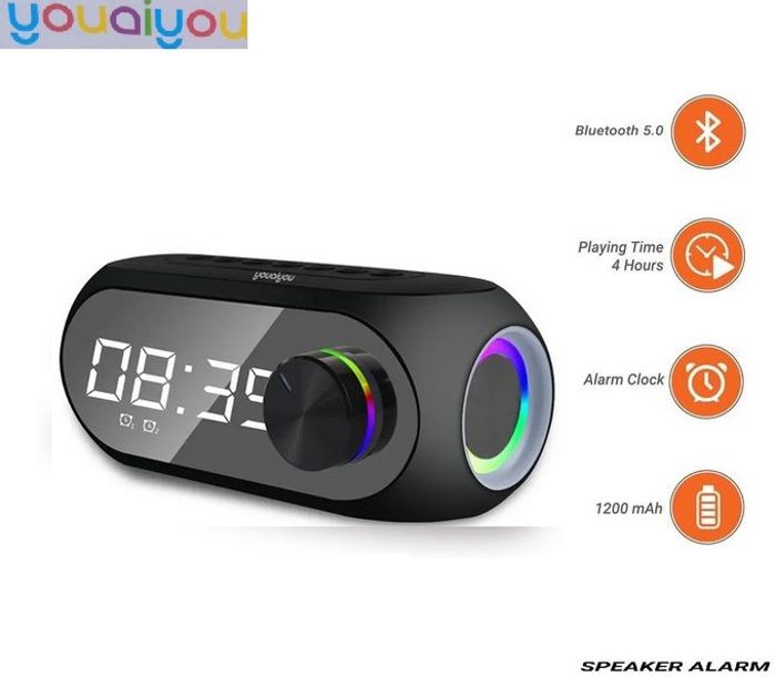 youaiyou YY-801 haut parleur RGB musique Radio reveil Bluetooth lumière RGB carte TF Fm