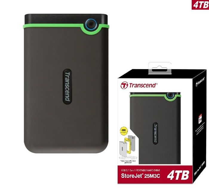 Transcend Disque dur externe 4 TB/TO Anti-choc StoreJet 25H3P USB3.1 -2.5" TS4TSJ25H3P