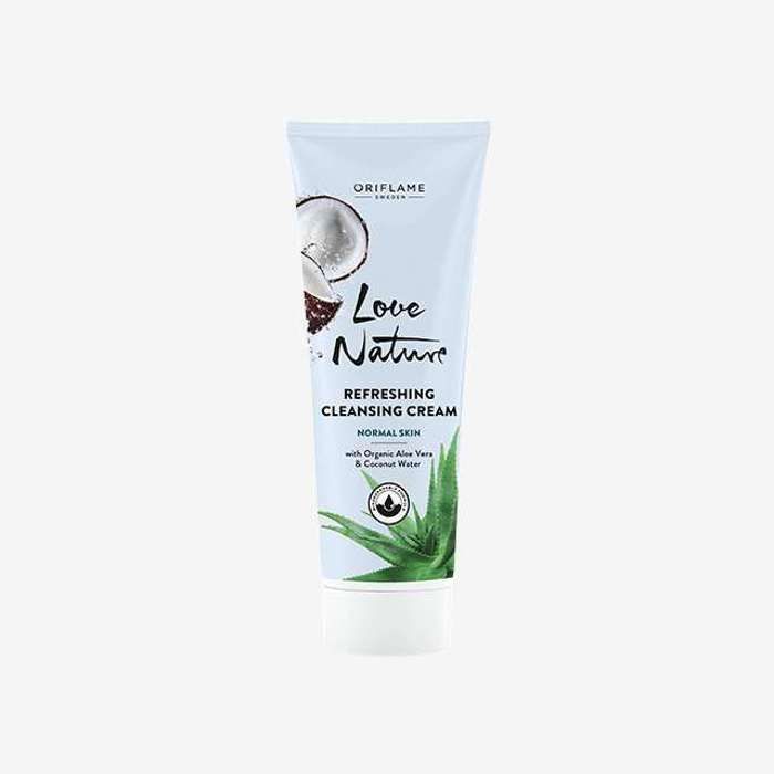 Crème Nettoyante - Love Nature - Aloe Vera - Eau de Noix de Coco - 125 ml - Sans Parabène