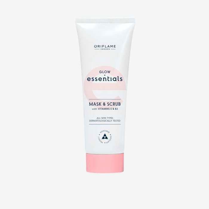 Masque et Gommage - Glow Essentials - Vitamines E et B3 - 75 ml - Hydratant et Éclaircissant
