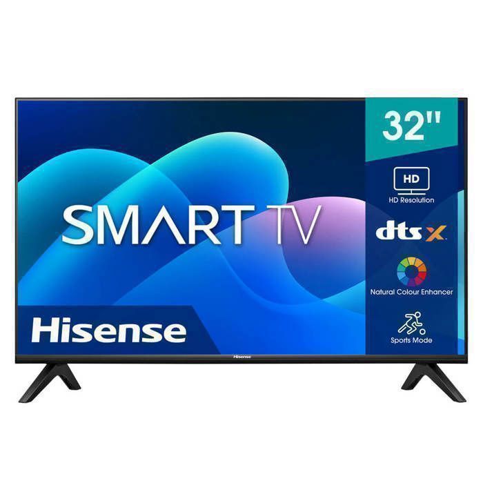 Téléviseur - Hisense - 32A4H - 32 pouces - WXGA Smart TV - Wi-Fi - 250 cd/m²