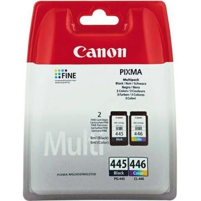 Pack Cartouche d'Encre - Canon - PG-445 CL-446 - 8ml - Compatible PIXMA - 180 pages