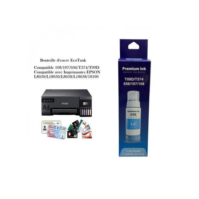 Encre de recharge Bleu Light Compatible avec imprimante Epson EPSON L8050 L18050 L8058 L18058 18100