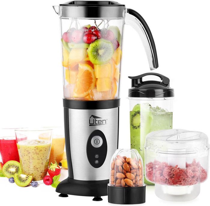 3 en 1 Robot De Cuisine Multifonction : Hachoir + Moulin Épices + Mixeur smoothie