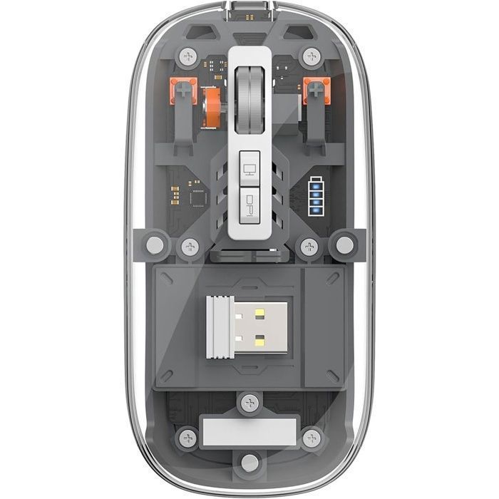 Souris Sans Fil - WIWU - Crystal Grey - Silencieuse - Rechargeable - Connecte 3 appareils