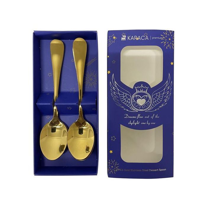 Set de 6 mini cuillères dorées à gâteau KARACA