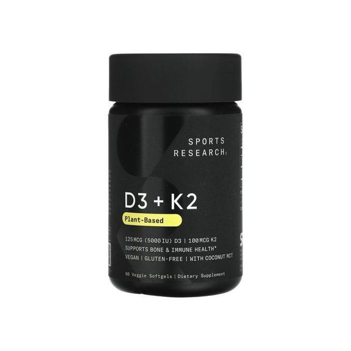 D3 + K2, à base de plantes, 60 capsules végétariennes