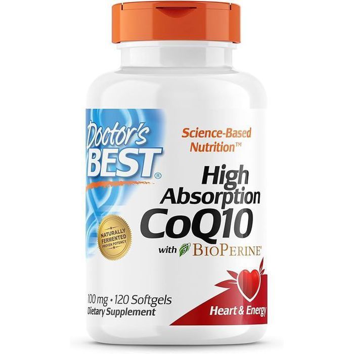 CoQ10 à haute absorption + BioPerine, 100 mg, [Cœur & énergie] 120 Softgels