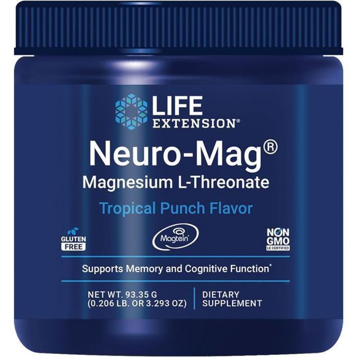 Neuro-Mag Magtein Magnésium L-thréonate en poudre saveur (Tropical Punch) - 93,35 g