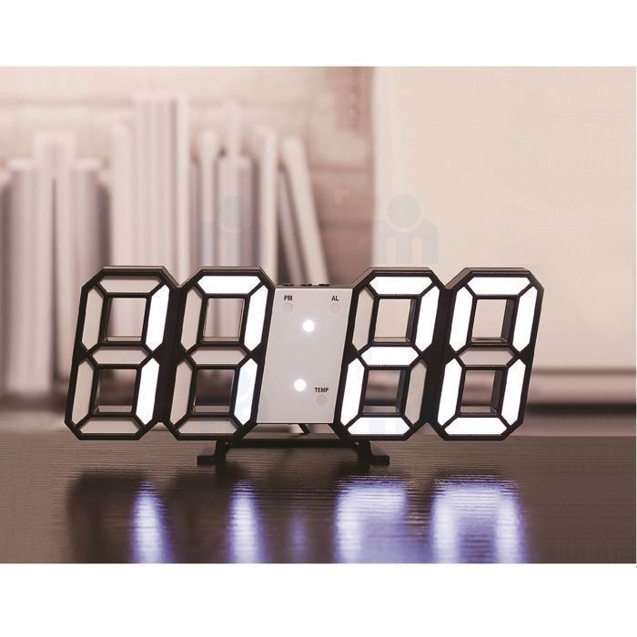 Horloge LED - CITYTEK - MF109249 - Gris - Rectangulaire - Intérieur