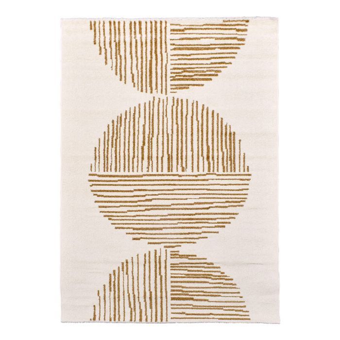Tapis moderne - 80x150 cm - COSMY camel, crème - Polypropylène - UN AMOUR DE TAPIS