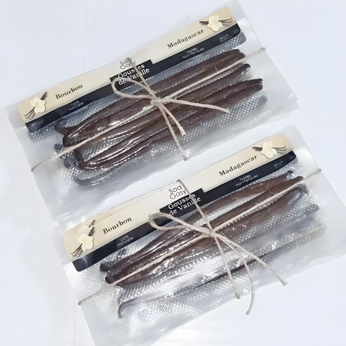 Gousse de vanille bourbon planifolia sachet sous vide 10 gousses 16-17cm