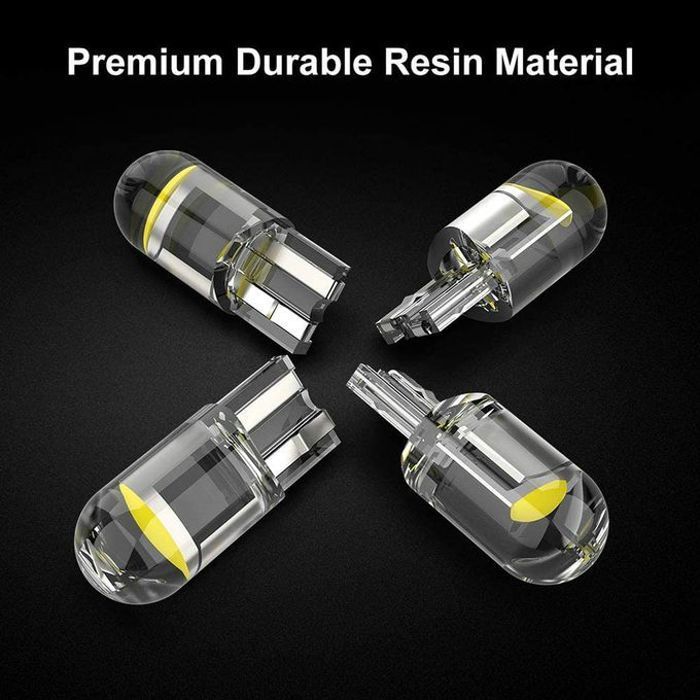 Lampe LED de voiture T10 W5W DC12V,Blanc ,lampe automatique pour intérieur de voiture, lumière de stationnement latéral breton,4 Pcs